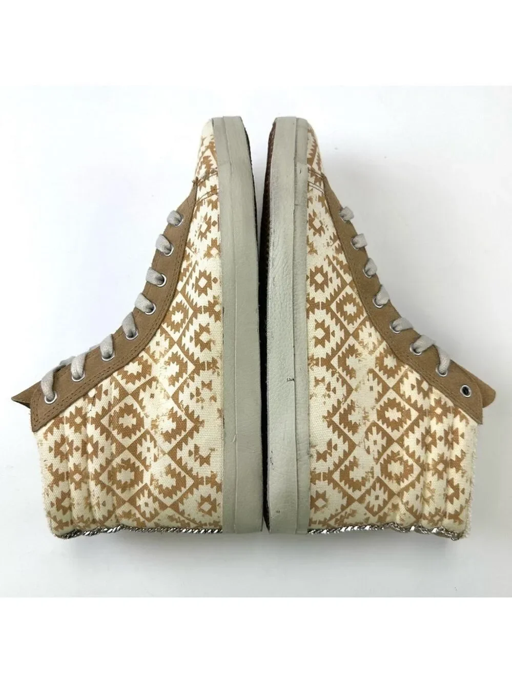 Kim & Zozi Gipster Geo print hi top canvas hippie bling sneakers Size 9